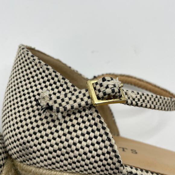 TALBOTS Wedge Two Tone Textured Floral Espadrille Heels Women's Sz 8.5 - Picture 8 of 10